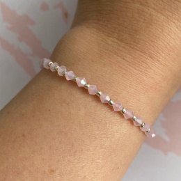 Różowa bransoletka Zery w wersji srebrnej